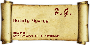 Helmly György névjegykártya